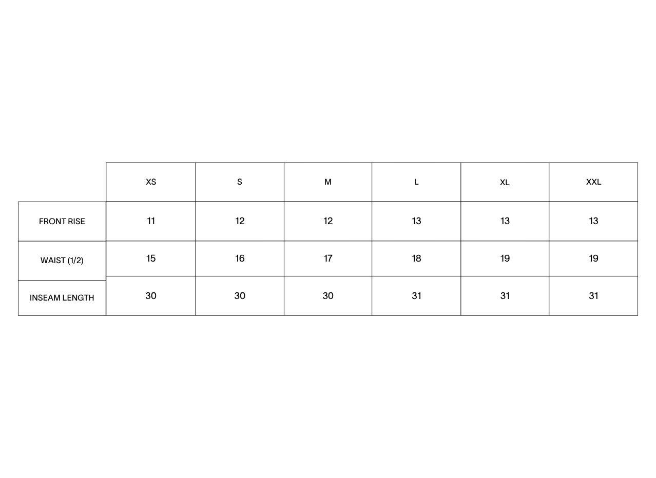 Product size guide