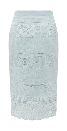 Lace Pencil Skirt | Light Blue