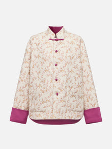 Floral-Print Quilted Jacket | Beige