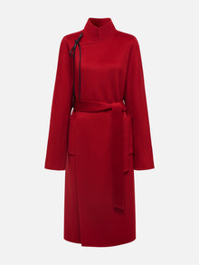 Cashmere-Wool Double-Faced Coat | Red