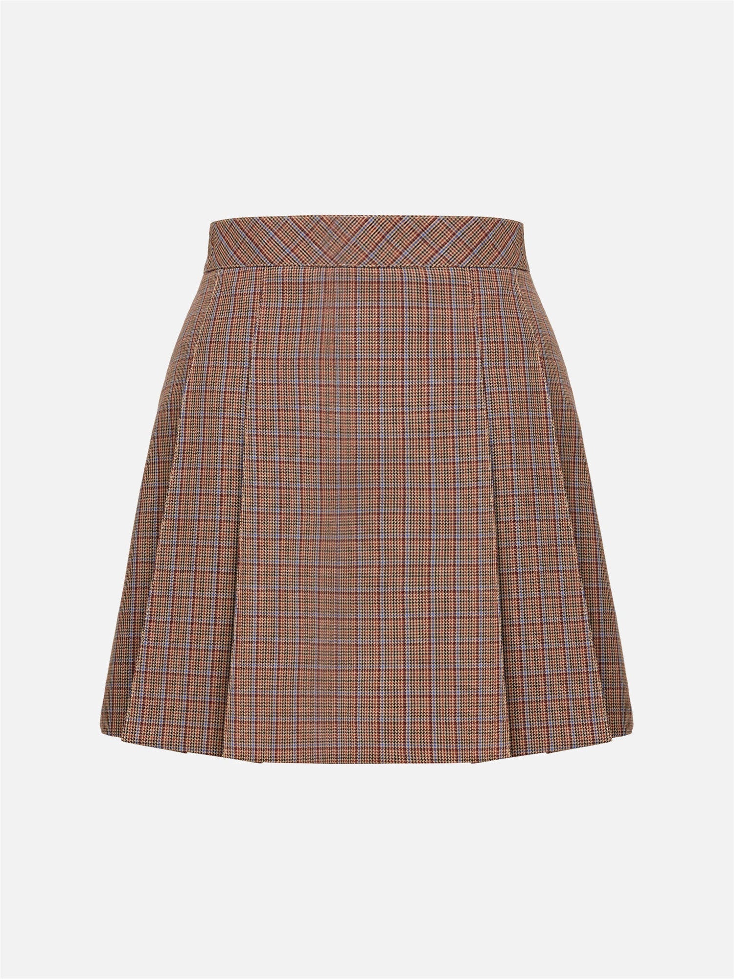 Plaid A-Line Skirt | Brown