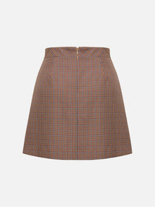 Plaid A-Line Skirt | Brown