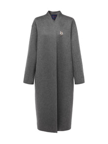Chinese Style Cashmere Coat | Grey