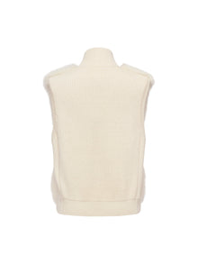 Sheep Wool & Cashmere Blend Vest | White