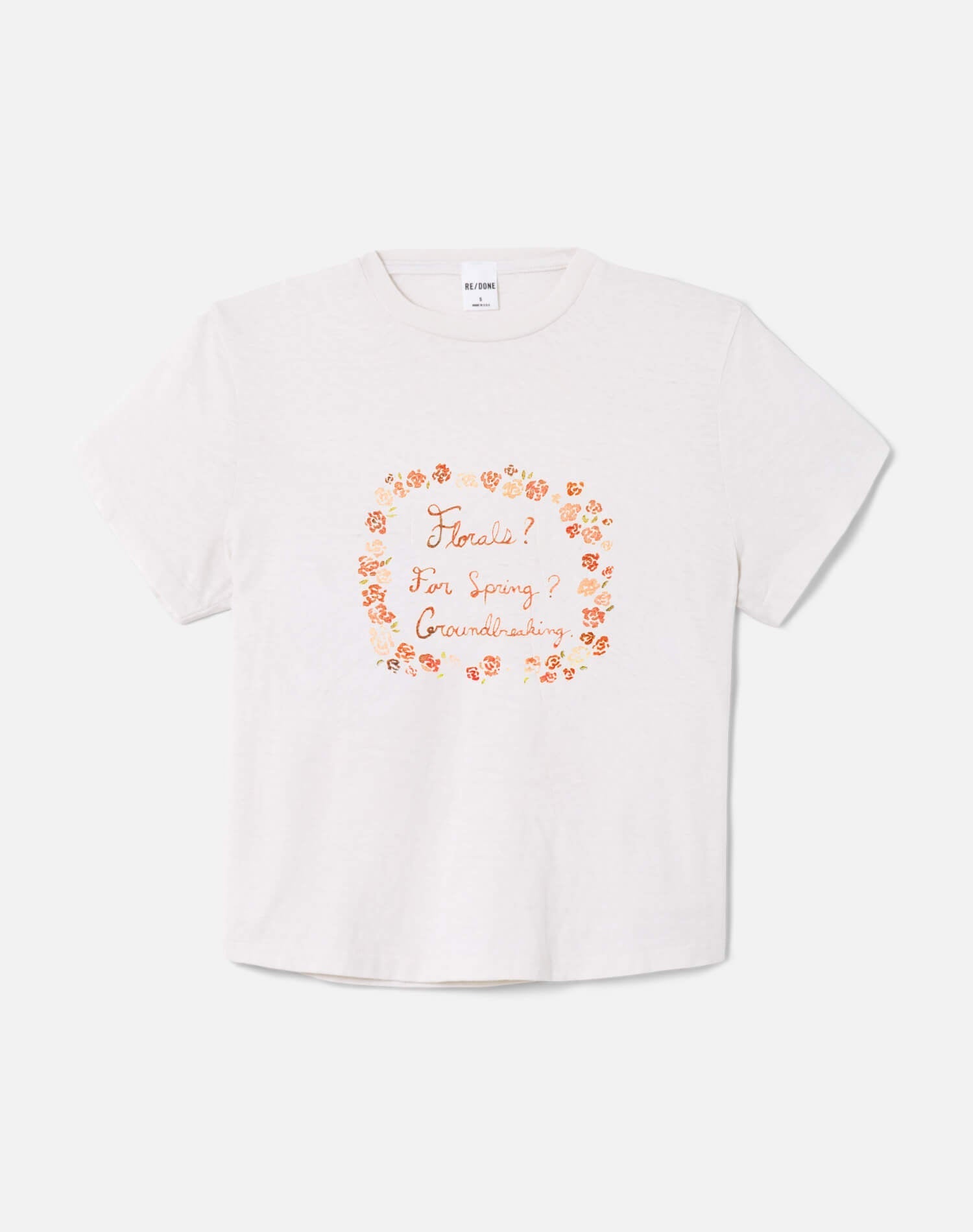 Womens | 1950s Boxy Tee Florals | Vintage White