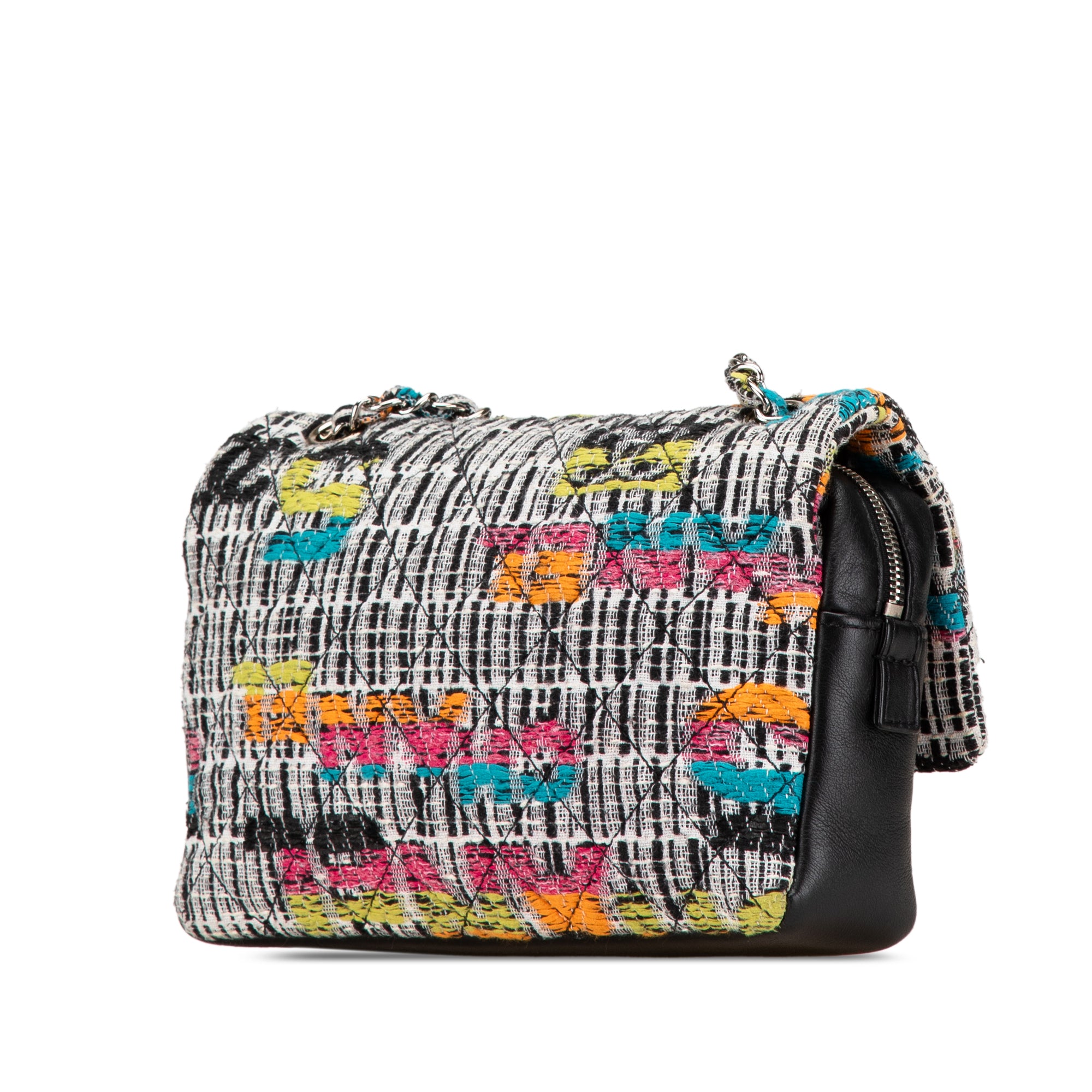 Chanel | Pre-Owned Quilted Tweed Fantasy Easy Flap | White/Off White