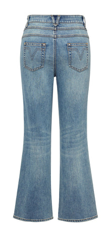 Trendy 9-Fit Flared Denim Pant | Navy
