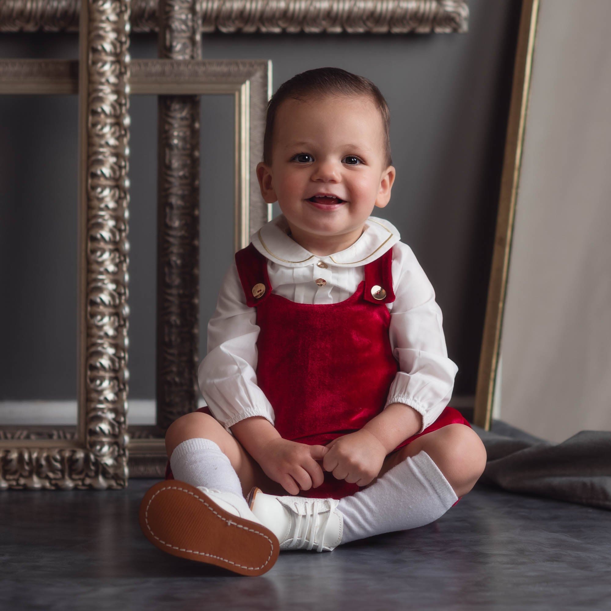 Boy | Victor Ceremony Romper and Shirt | Red x White