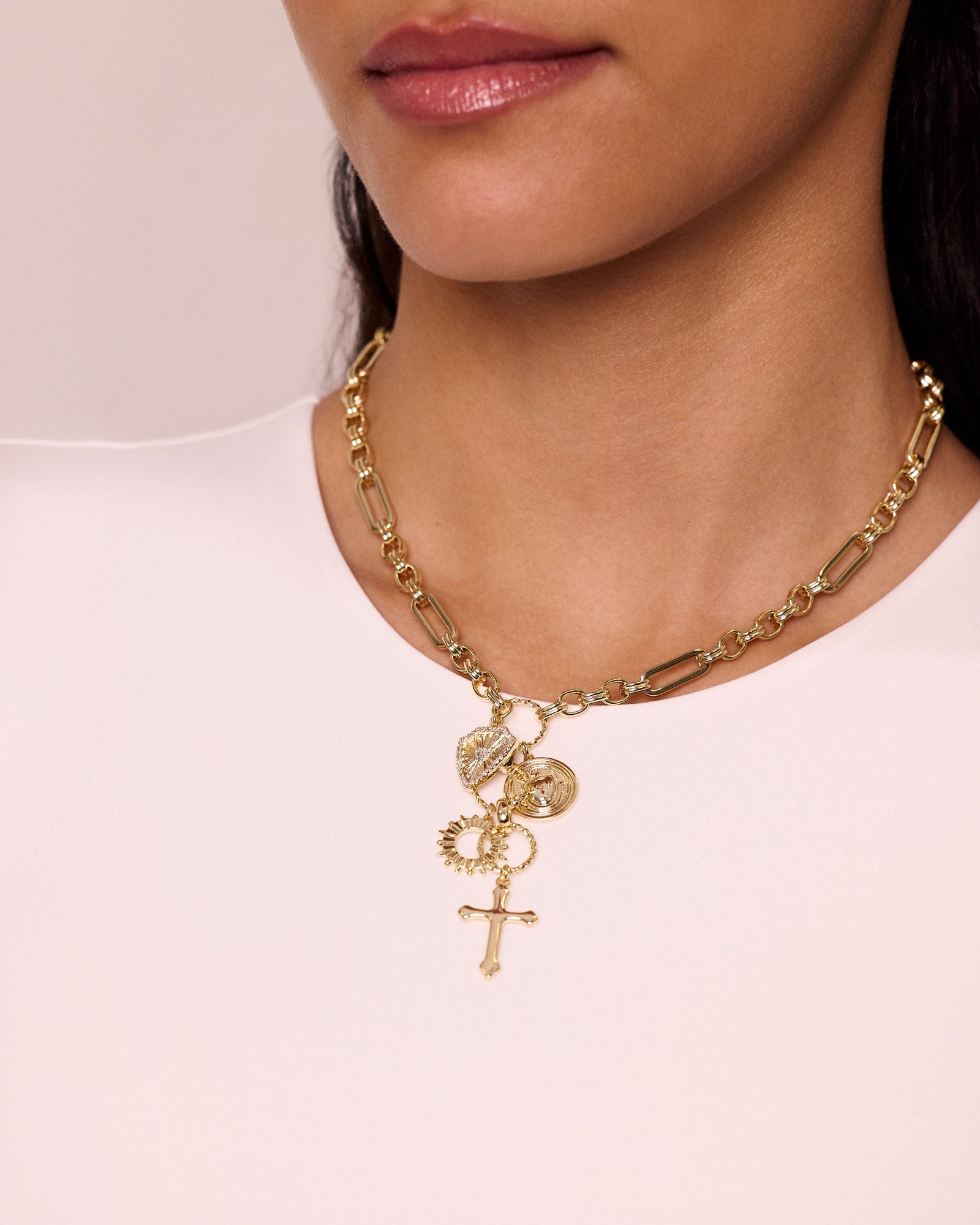Mason Necklace | Clear Crystal | 14K Gold Plated