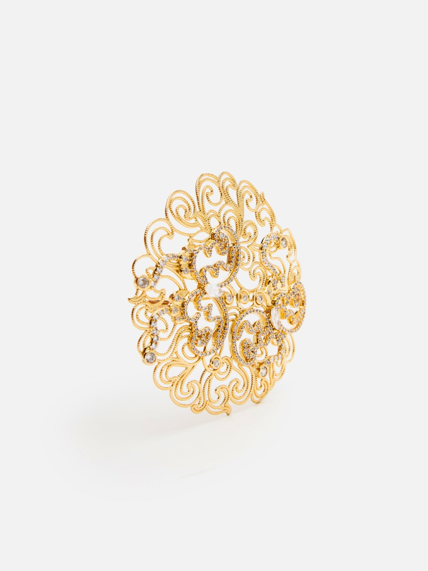 Zircon Openwork Brooch | Copper/Zircon