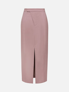 Silk-Wool Pleated Skirt | Purple