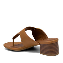 Cloude Sandal Heel | Tan Faux Nappa