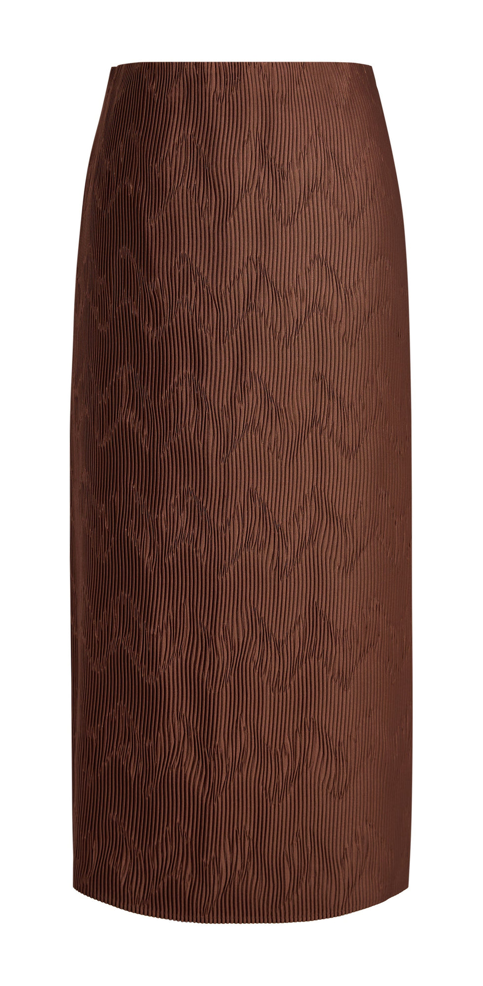 Pleated Midi Skirt | Brown