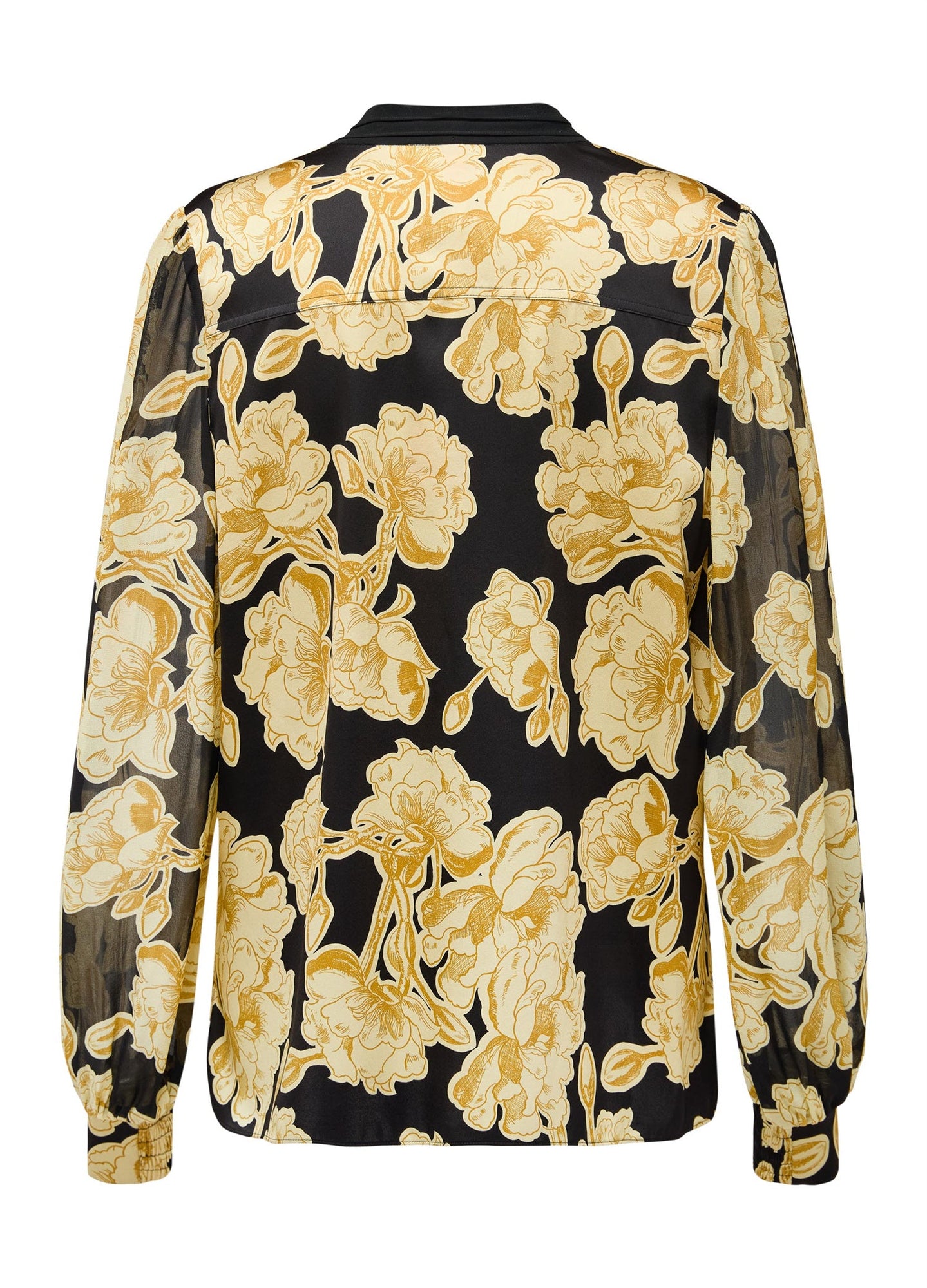 Elegant V-Neck Ribbon Shirt | Yellow