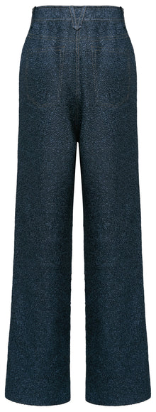 Textured Straight Pants | Navy