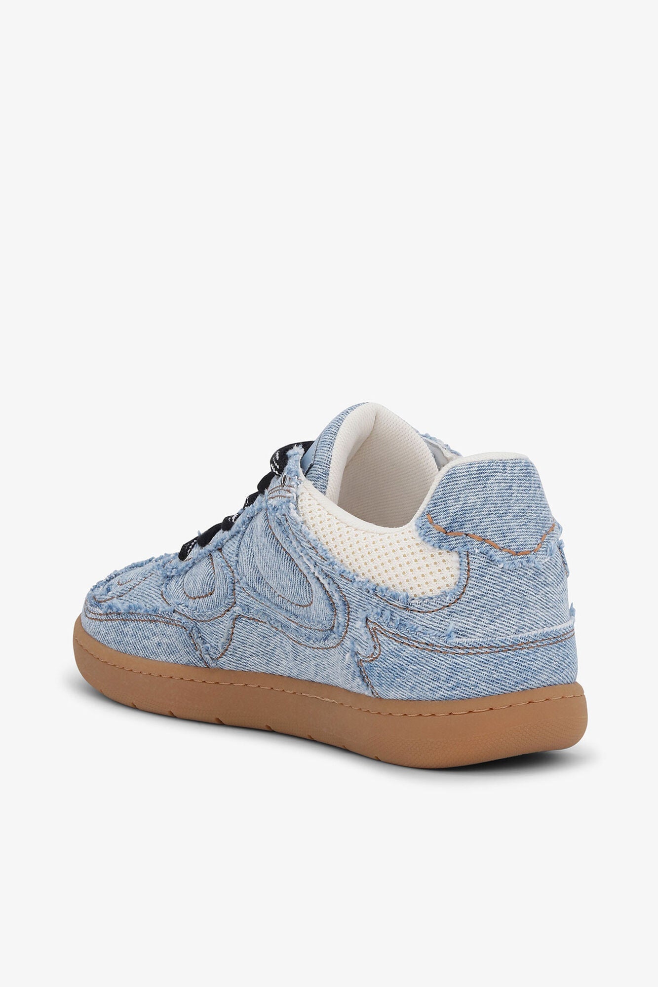 08 Denim Raw Edge Sneakers | Light Blue Vintage