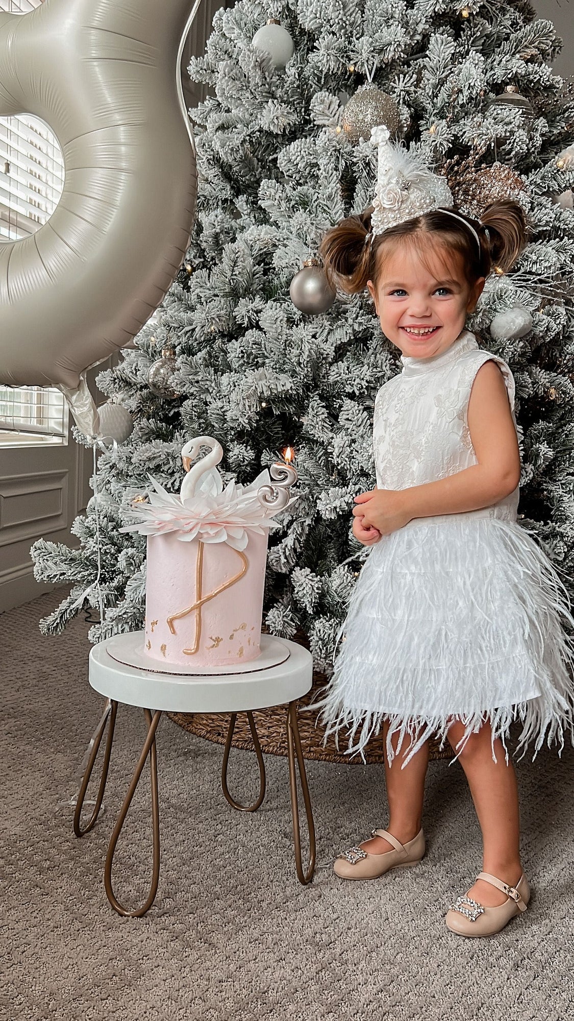 Girl | Eliza Feather Dress | Ivory