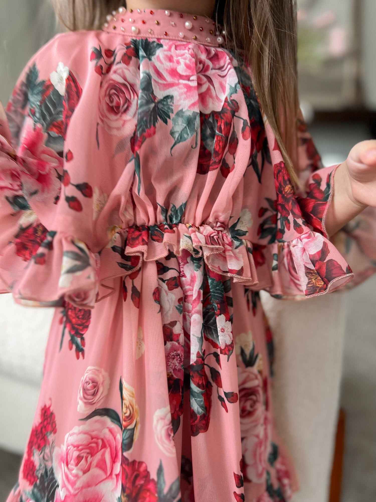 Girl | Flora Flower Print Dress | Pink