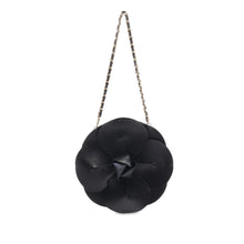 Chanel | Pre-Owned Lambskin and Satin Camellia Flower Evening Bag | Black