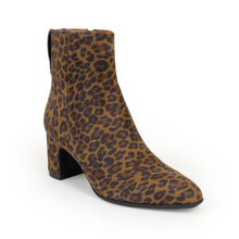 Mari Bootie Mid Block Heel | Tobacco Multi Faux Leopard Suede