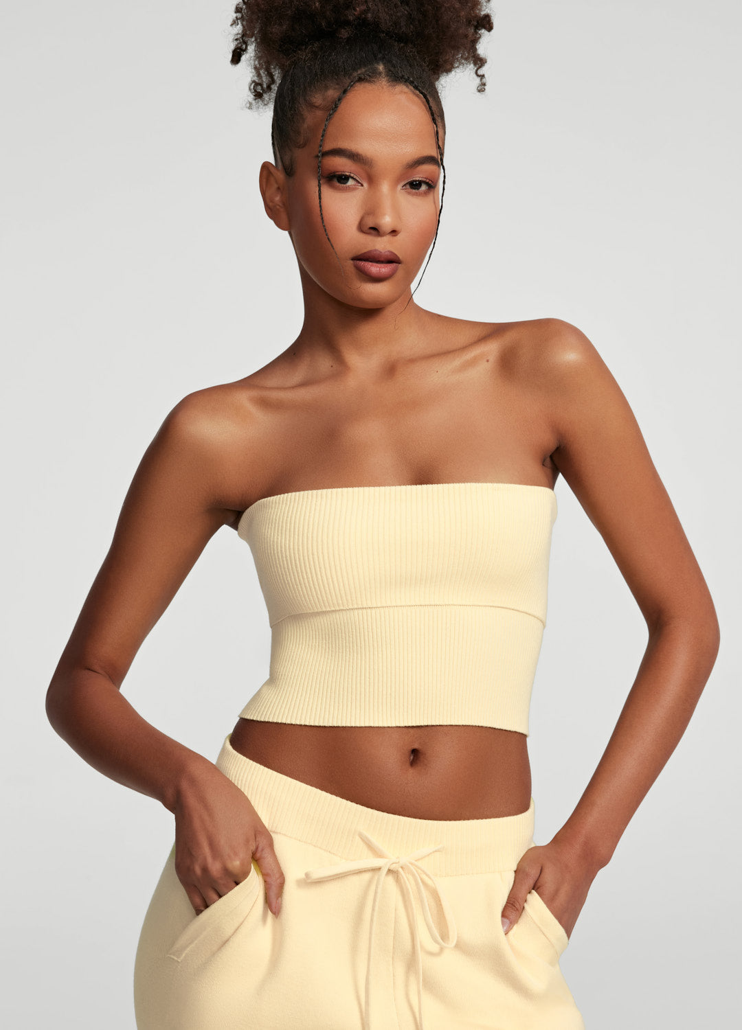 Chunky Knit Crop Top | Lemon Meringue