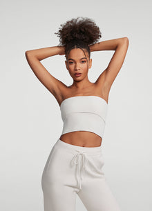 Chunky Knit Crop Top | White