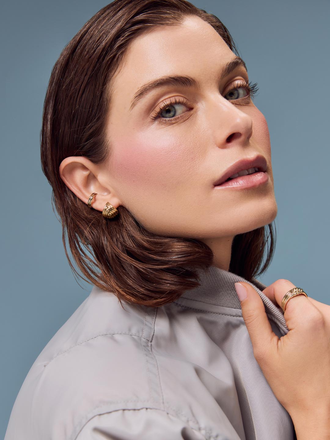 14K Gold Plated Botanica Triangle Braided Statement Huggie Hoops Earrings For Women Ana Luisa Haven