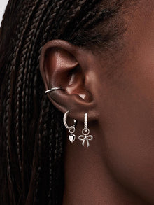 Rhodium Plated Hearts Love Silver Earring Charms For Women Ana Luisa Heart Charms Silver