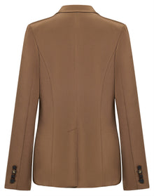 Silk Waist-Fitted Jacket | Brown