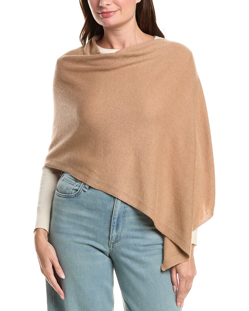 Sofia Cashmere | Womens | Jersey Solid Wool & Cashmere-Blend Poncho | Brown