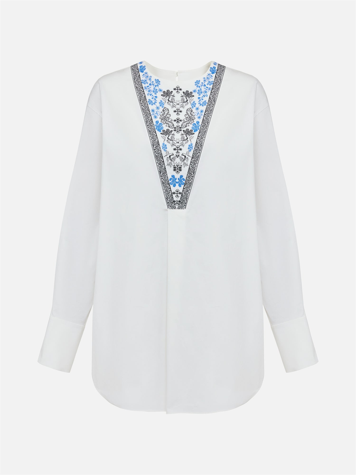 Loose Embroidered Shirt | White
