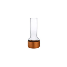 Contour Bud Vase With Top And Copper Base | Clear Crystal/Copper