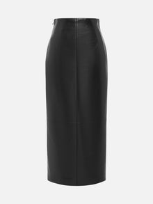 Glossy PU Leather Skirt | Black
