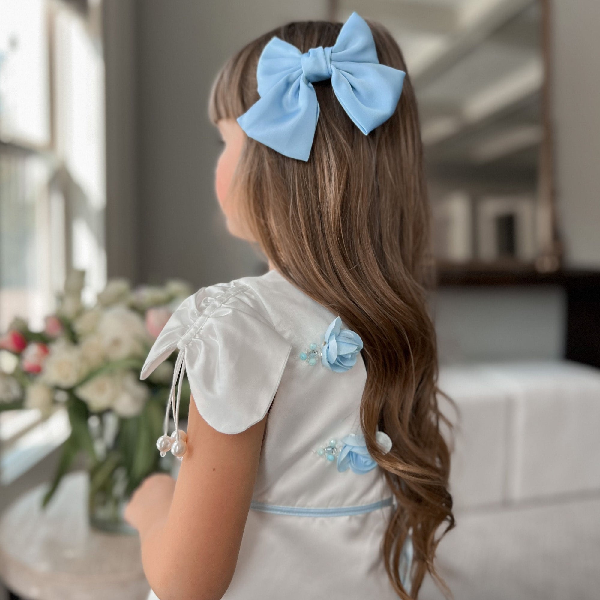 Girl | Abigail Hair Bow Baby Bow | Blue