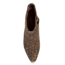 Mari Bootie Mid Block Heel | Tobacco Multi Faux Leopard Suede