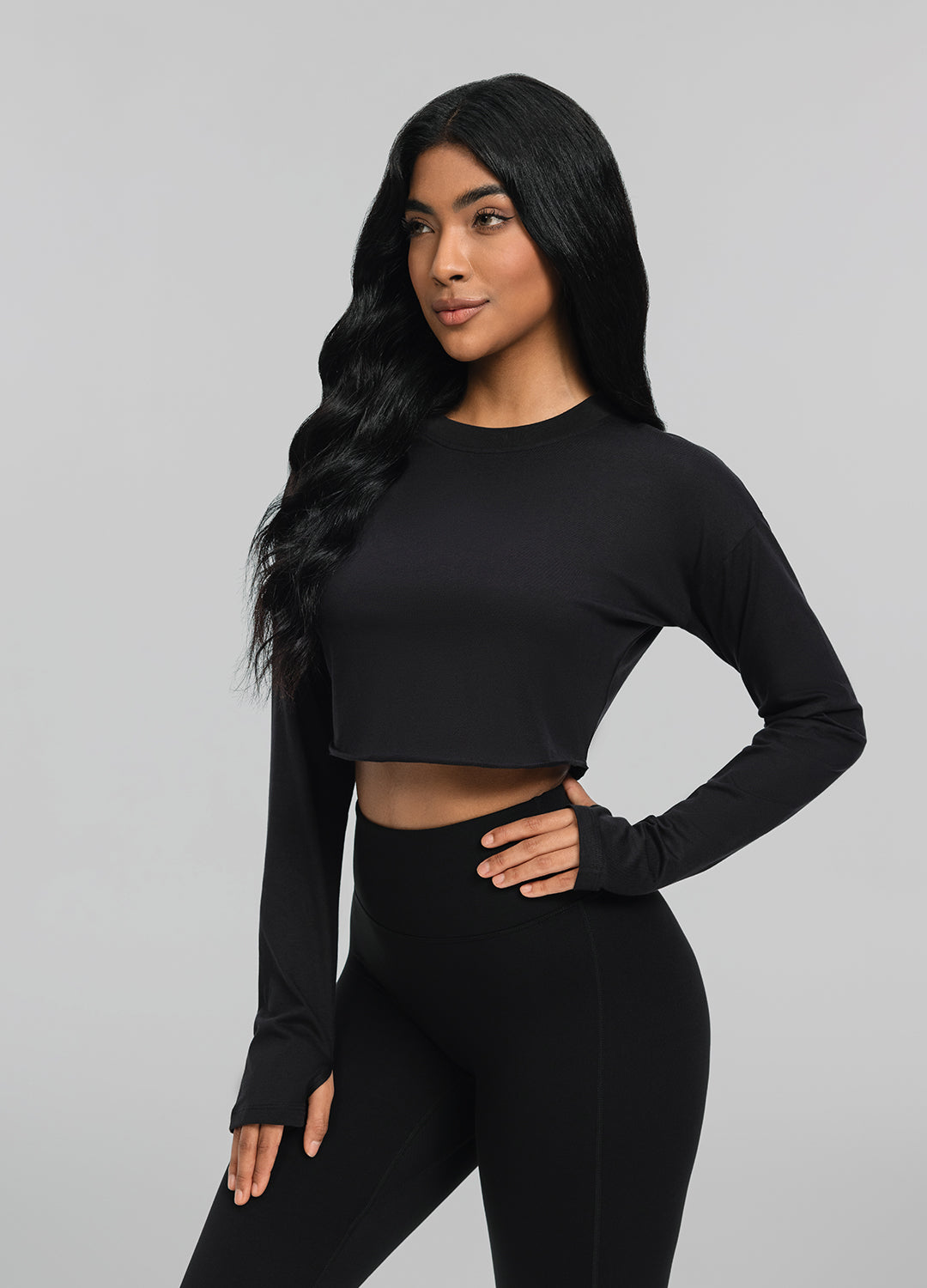 Cropped Long Sleeve | Black