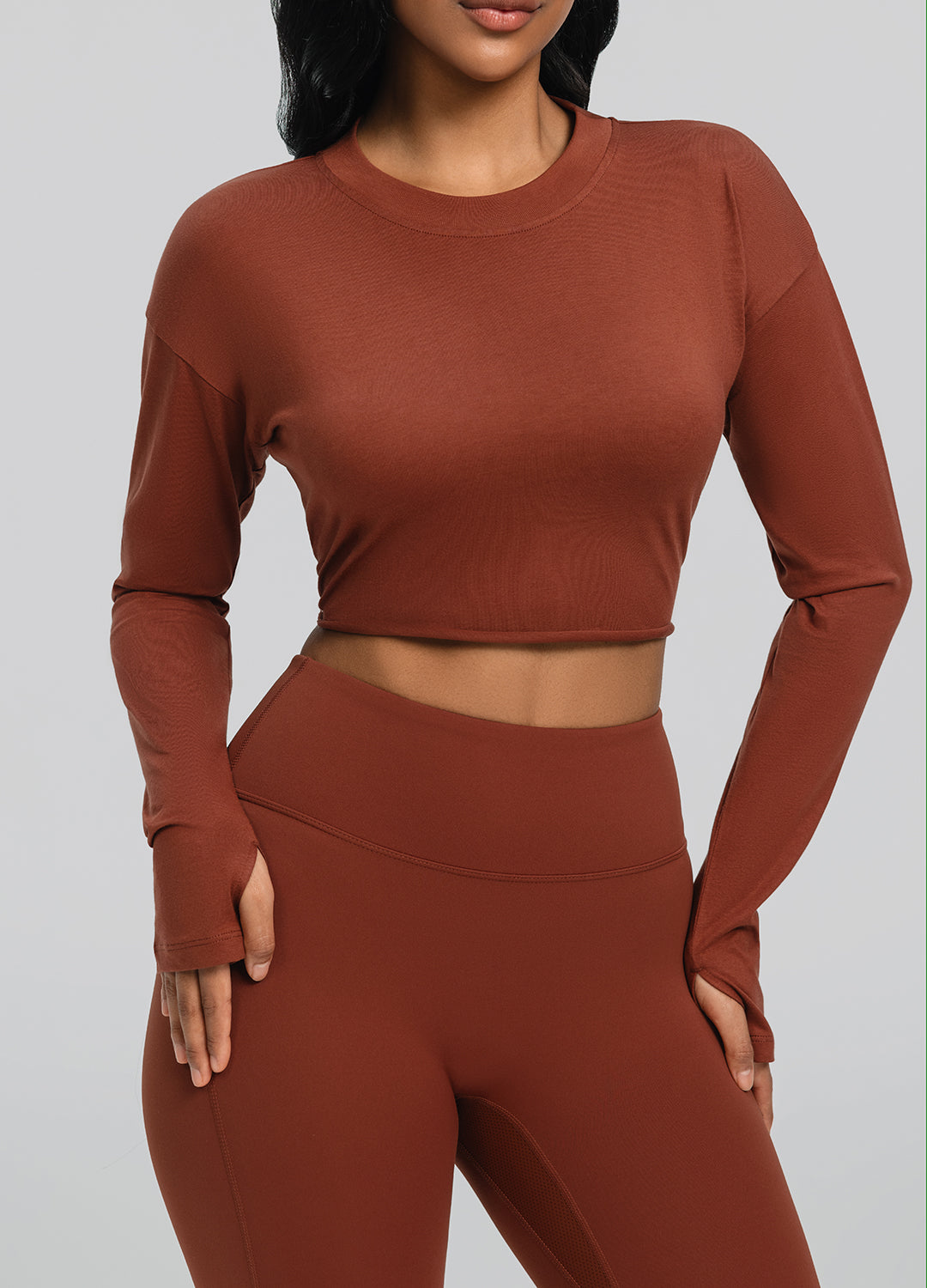 Cropped Long Sleeve | Rust Brown