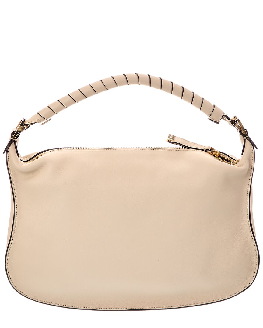 Chloe | Womens | Marcie Small Leather Shoulder Bag | White