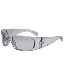 Prada | Womens | 60mm Sunglasses | Transparent Grey | Light Grey Lens