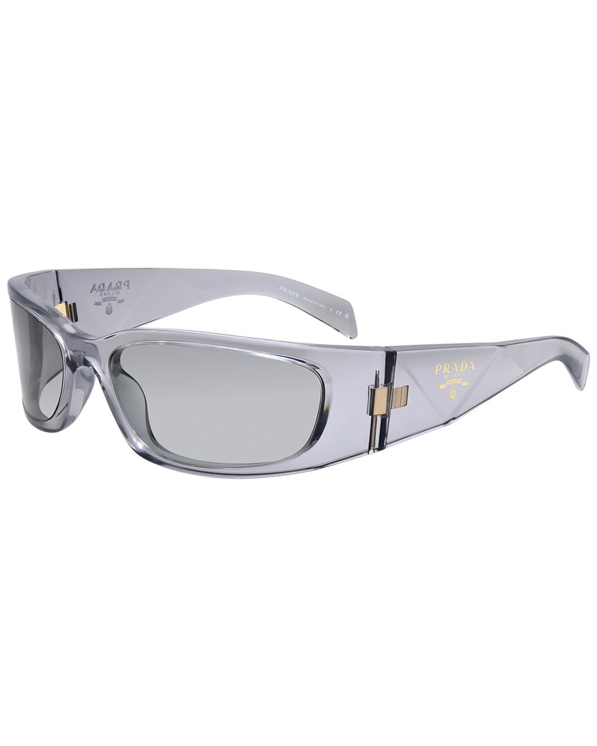 Prada | Womens | 60mm Sunglasses | Transparent Grey | Light Grey Lens