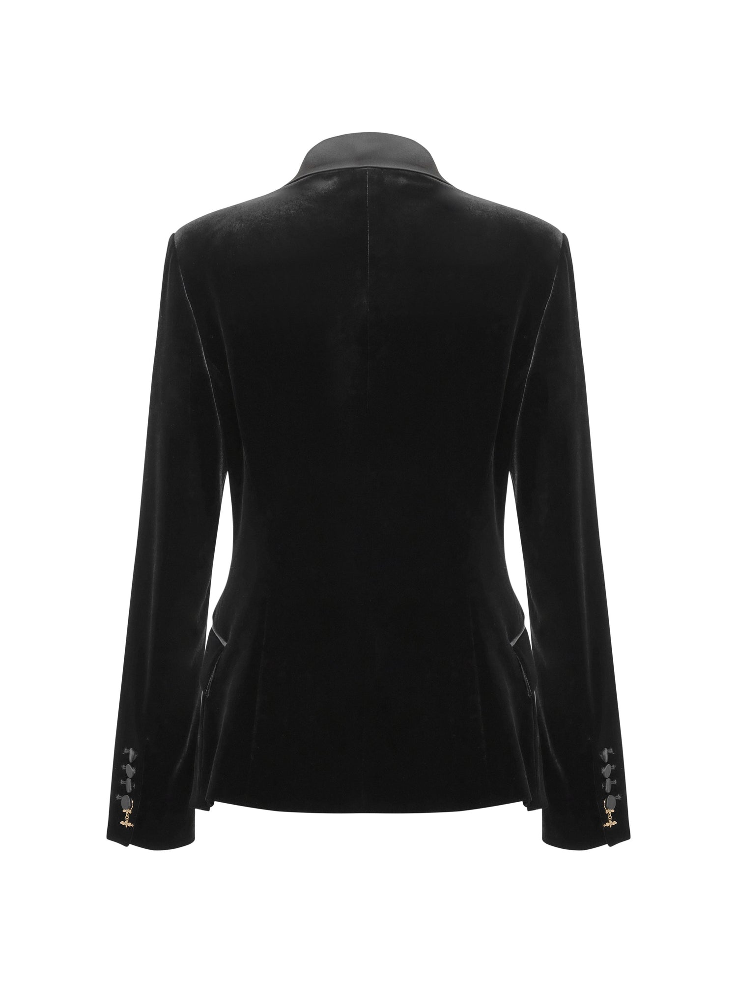 Structured Velvet Blazer | Black