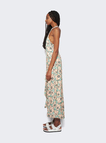 Women | Agua by Agua Bendita | Gerbera Linen Maxi Dress | Blue Floral