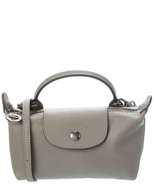 Longchamp | Unisex | Le Pliage Xtra XS Leather Pouch | Grey