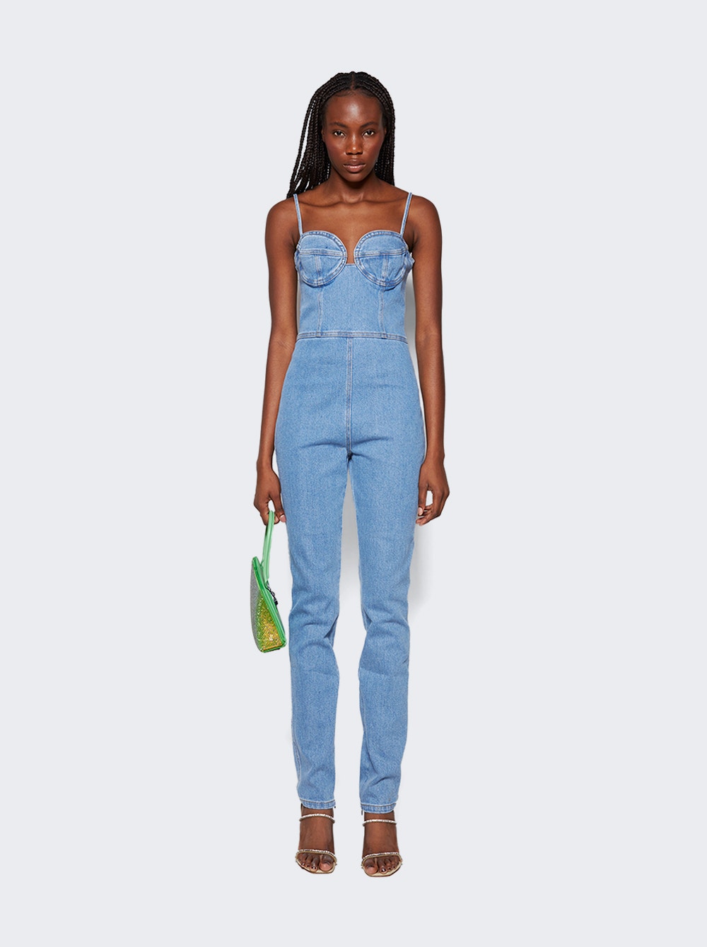 Women | Magda Butrym | Denim Bustier Jumpsuit | Blue