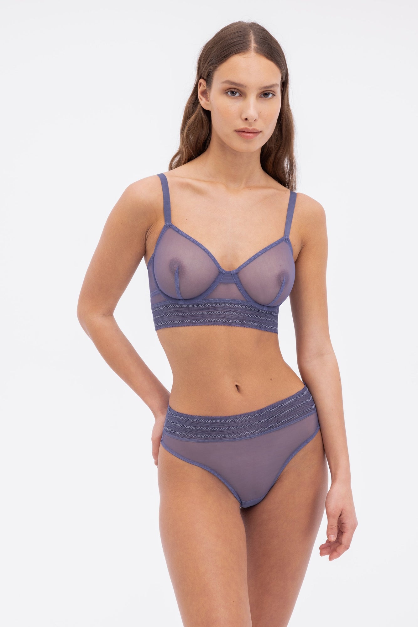 Bare Underwire Full Cup Longline Bra | Dusk