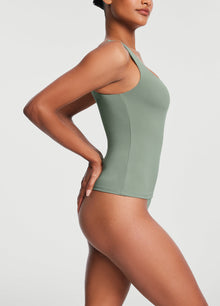 Square Neck Tank Top | Sage Green