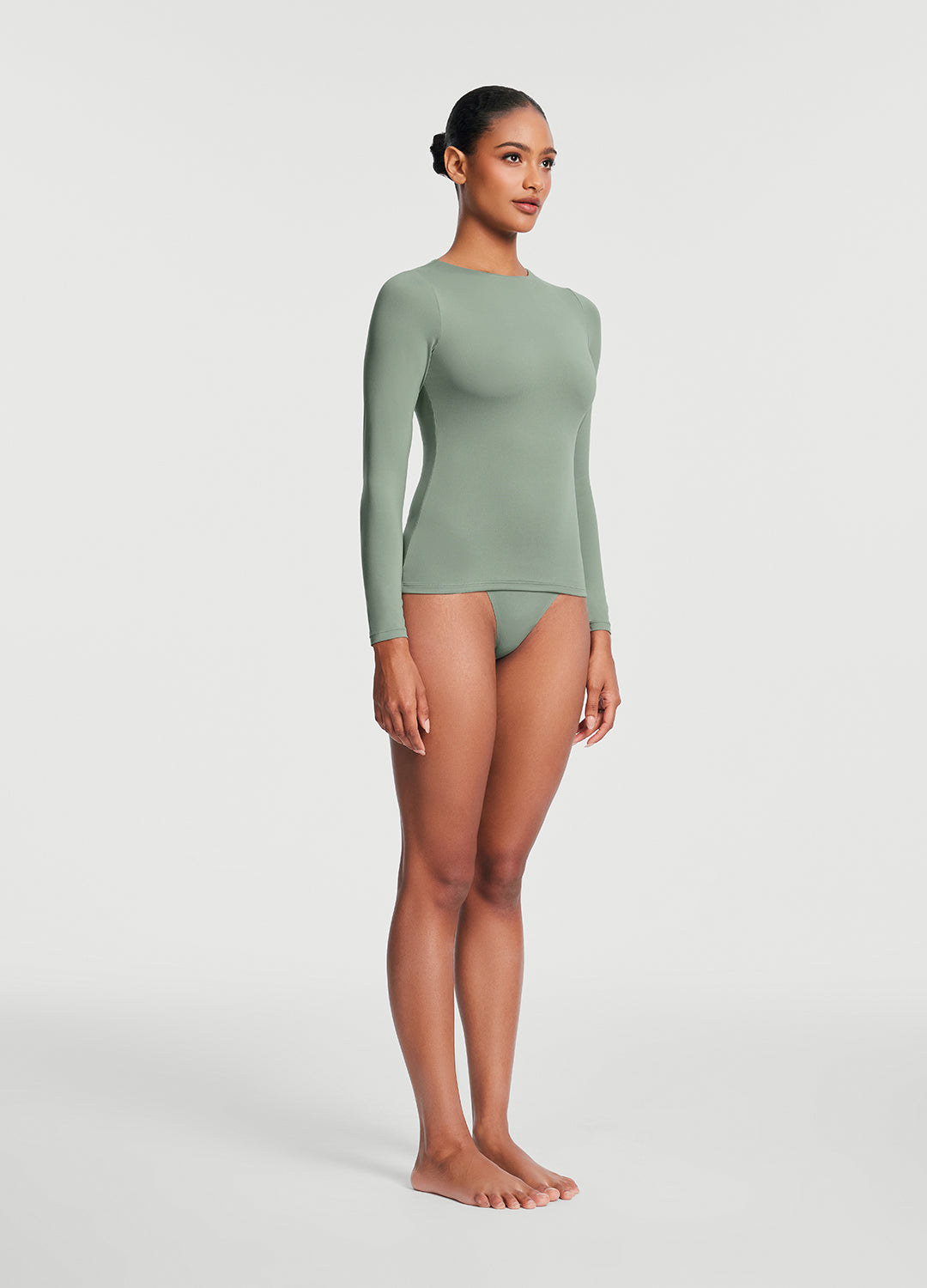 Crew Neck Long Sleeve Top | Sage Green