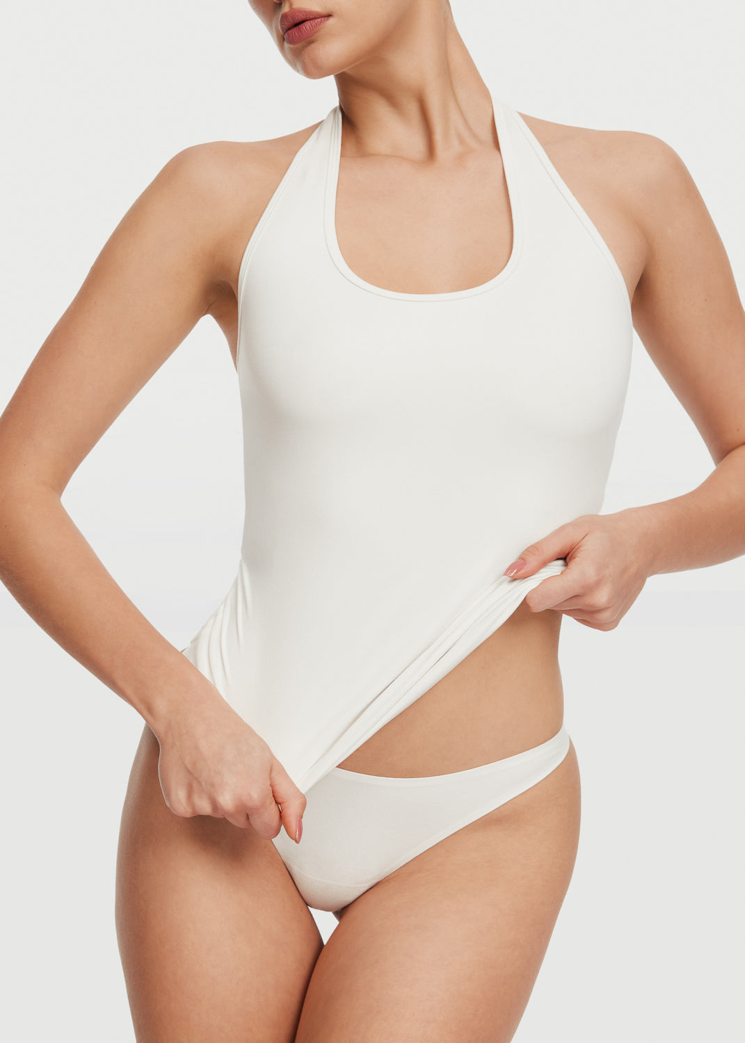 Halter Neck Tank Top | White