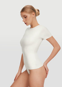 Short Sleeve Crew Neck Top | White