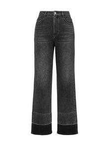 Dark-Wash Straight Leg Pants | Black